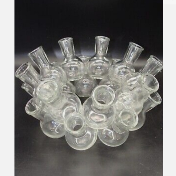 🌸 SOLD -Vintage Circular Ring Glass Bud Vase Plant Propagation Cluster 18 Tubes